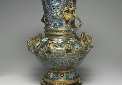 图片[3]-Copper vase with phoenix pattern in cloisonne enamels, Qing dynasty (1644-1911)-China Archive